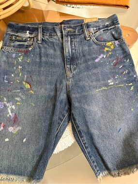 Denim & Supply Ralph Lauren Multicolor Paint-Splatter Kids Denim Shorts